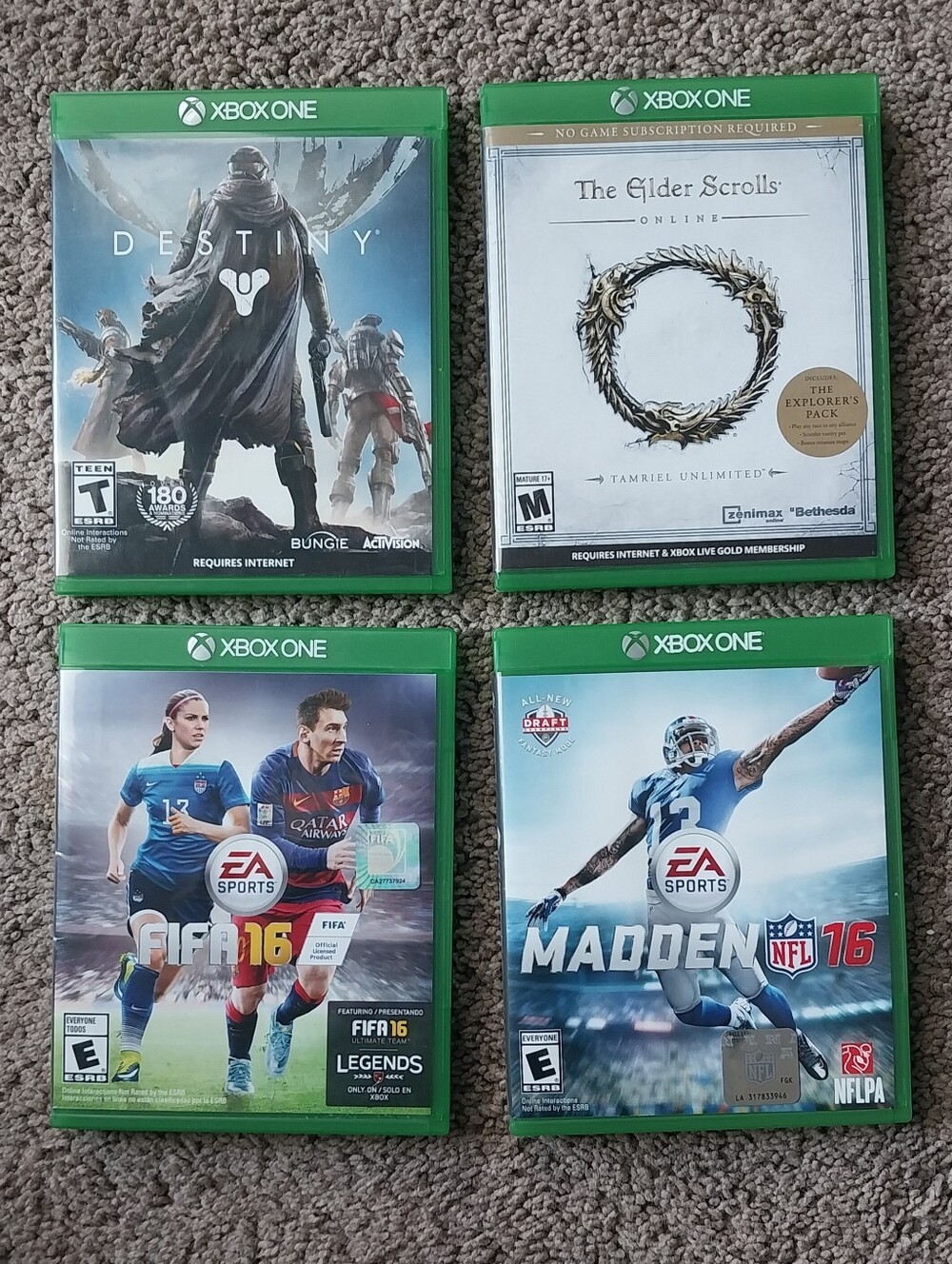 Xbox One Game Lot Madden 16 FIFA 16 Destiny The Elders Scroll